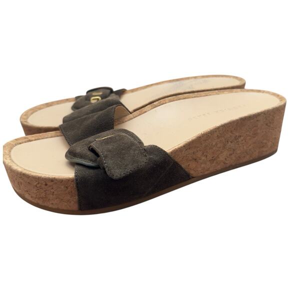 VERONICA BEARD Dixie Platform Slide Sandal In Olive/Brown Size 9 - Picture 3 of 10